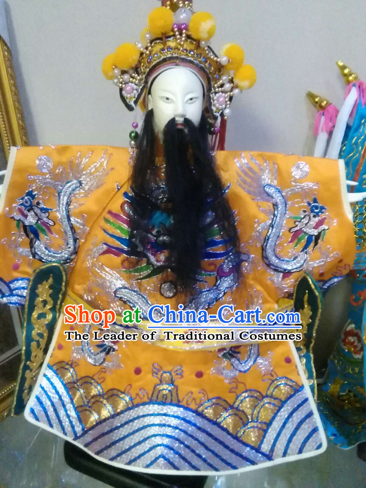 Top Master Made Hands Embroidered Chinese Ancient Emperor Puppet