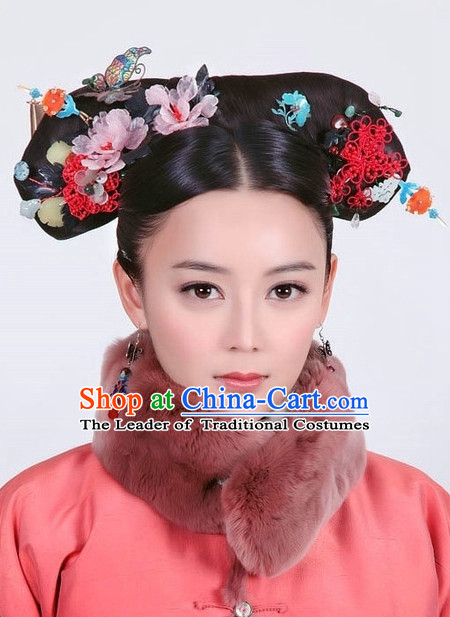 Chinese Handmade Qing Noblewoman Flower Hair Accessories Headband Headbands Fascinators Wedding Hair Clips