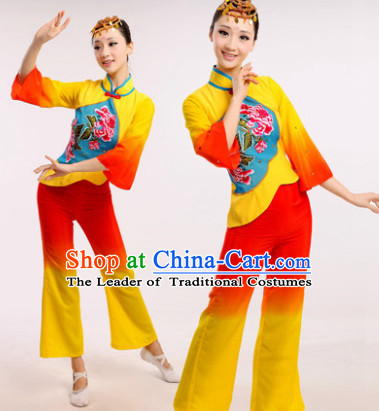 Chinese Fan Dance Costume Dancewear Discount Dane Supply Clubwear Dance Wear China Wholesale Dance Clothes for Women