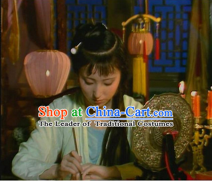 Dream of Red Chamber Lin Daiyu Costumes and Hair Accessories Complete Set