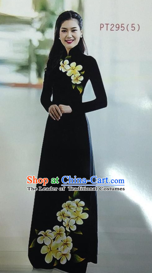 Black Vietnamese Ao Dai Suit for Women