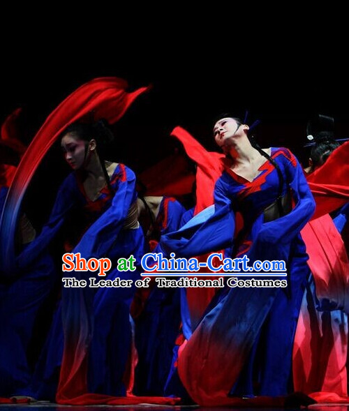 Chinese Classic Stage Performance Fan Dancewear Dance Costume Complete Set for Girls