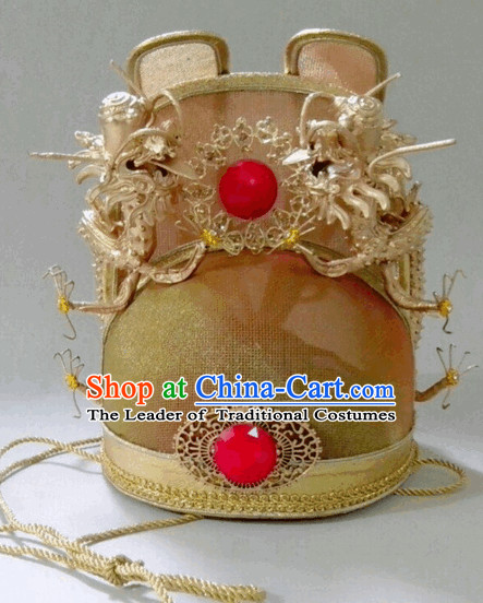 Ming Dynasty Emperor Dragon Crown Hat for Men