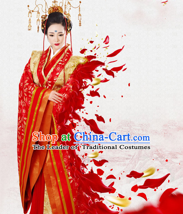 Tang Dynasty Queen Costume and Hair Jewelry Complete Set