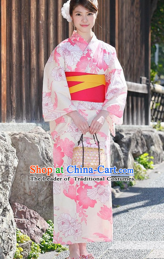 Top Authentic Traditional Japanese Kimonos Kimono Dress Yukata Clothing Robe Garment Complete Set for Women Ladies Girls