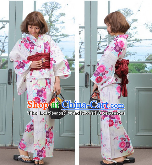 Top Authentic Traditional Japanese Kimonos Kimono Dress Yukata Clothing Garment Complete Set for Women Ladies Girls