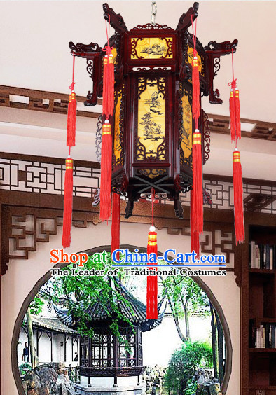 Chinese Traditional Handmade Natural Wood Palace Lantern