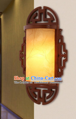 Chinese Ancient Handmade and Carved Natural Wood Wall Lantern