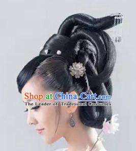 Chinese Classic Fairy Hairstyle Female Black Long Wigs