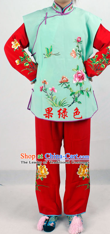 Chinese Traditional Opera Embroidered Flower Lady Costume for Women and Girls