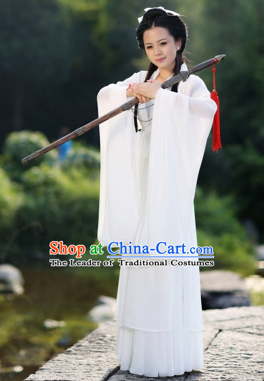 Chinese Classical White Dance Costume for Women or Girls