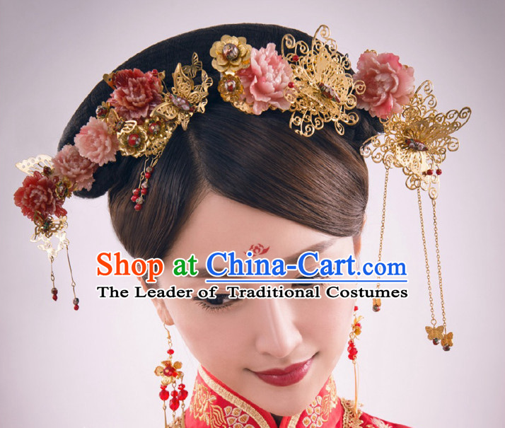 Traditional Chinese Princess Brides Wedding Hair Jewelry Headpieces