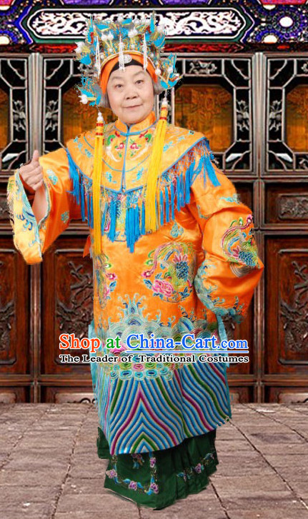 Ancient Chinese Opera Hua Dan Empress Costumes and Headpieces Complete Set for Women