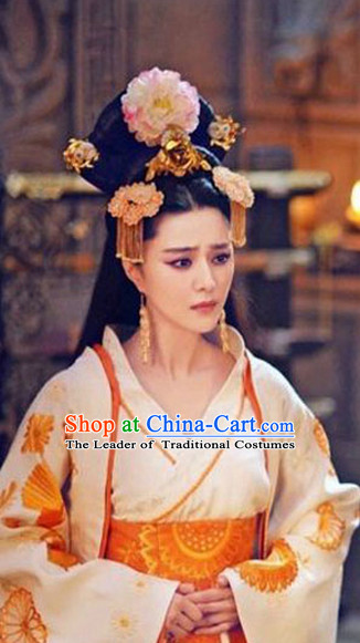 Chinese Wedding Bridal Hair Accessories Headwear Headdress Hair Accessory Hair Jewelry and Necklace Earrings Set for Women or Girls