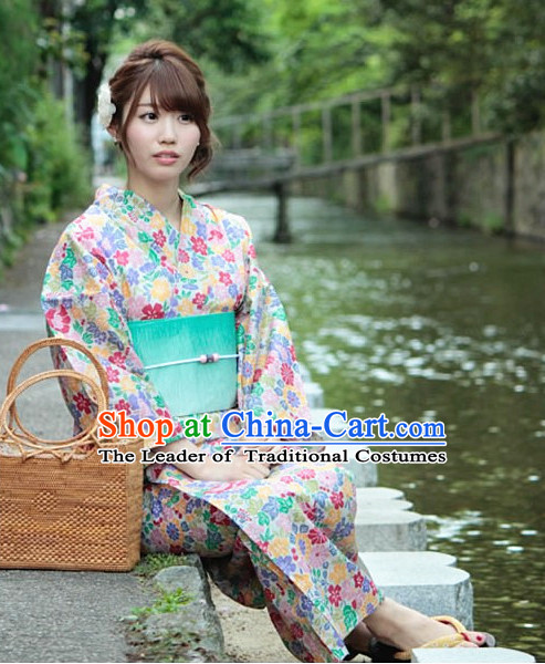 Top Authentic Traditional Japanese Kimonos Kimono Dress Yukata Clothing Robe online Complete Set for Women