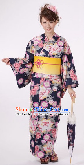 Top Authentic Traditional Japanese Kimonos Kimono Dress Yukata Clothing Robe Garment Complete Set for Women Ladies Girls