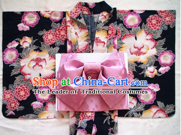 Top Authentic Traditional Japanese Kimonos Kimono Dress Yukata Clothing Robe Garment Complete Set for Women Ladies Girls