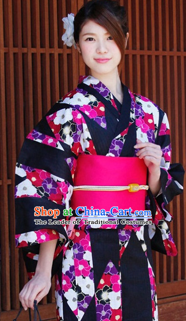 Top Authentic Traditional Japanese Kimonos Kimono Dress Yukata Clothing Robe Garment Complete Set for Women Ladies Girls