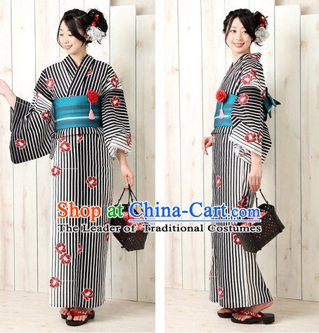 Top Authentic Traditional Japanese Kimonos Kimono Dress Yukata Clothing Robe Garment Complete Set for Women Ladies Girls