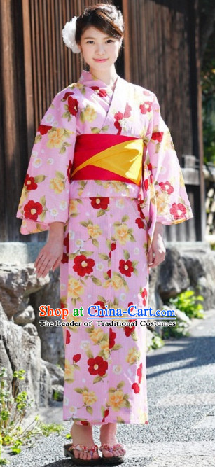 Top Authentic Traditional Japanese Kimonos Kimono Dress Yukata Clothing Robe Garment Complete Set for Women Ladies Girls