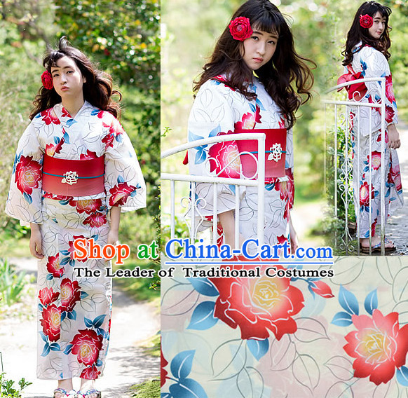 Top Authentic Traditional Japanese Kimonos Kimono Dress Yukata Clothing Robe Garment Complete Set for Women Ladies Girls