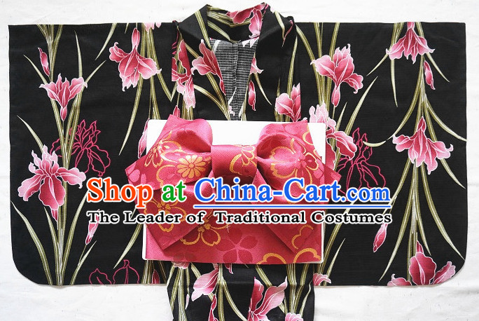 Top Authentic Traditional Japanese Kimonos Kimono Dress Yukata Clothing Robe Garment Complete Set for Women Ladies Girls