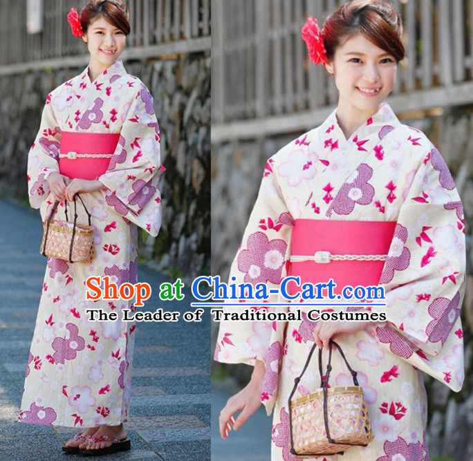 Top Authentic Traditional Japanese Kimonos Kimono Dress Yukata Clothing Robe Garment Complete Set for Women Ladies Girls