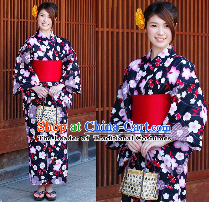 Top Authentic Traditional Japanese Kimonos Kimono Dress Yukata Clothing Robe Garment Complete Set for Women Ladies Girls