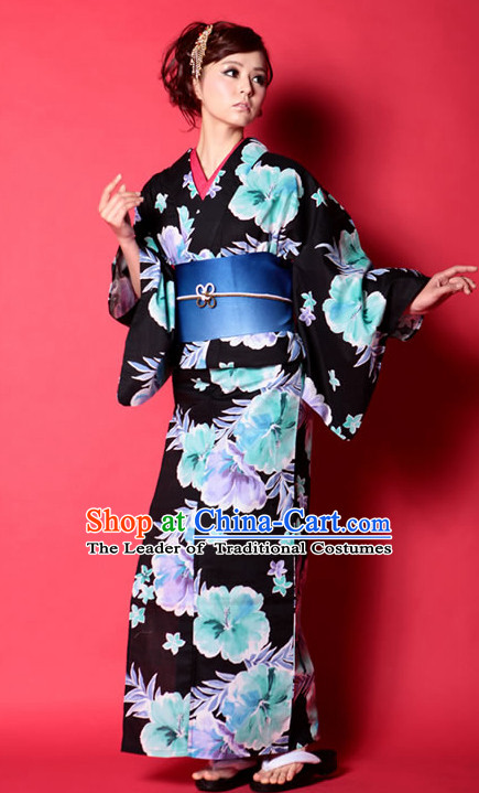 Top Authentic Traditional Japanese Kimonos Kimono Dress Yukata Clothing Robe Garment Complete Set for Women Ladies Girls