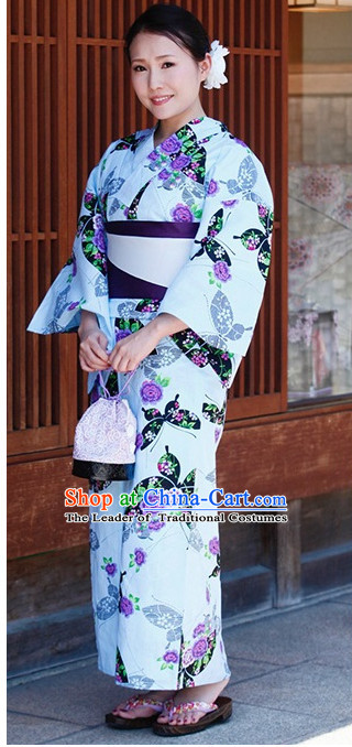 Traditional Japanese Kimono Fashion Furisode Yukata Clothing Stain Robe Dress online Complete Set for Women