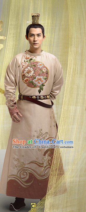 Asian Ancient Tang Dynasty Imperial Emperor Dragon Long Robes Clothing