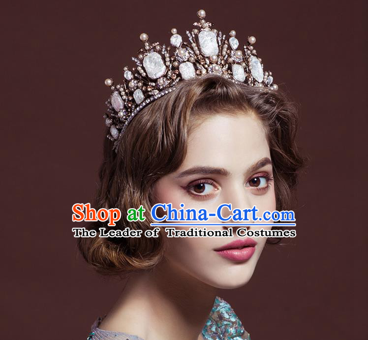 Traditional Jewelry Accessories, Princess Bride Royal Crown, Wedding Hair Accessories, Baroco Style Crystal Headwear for Women