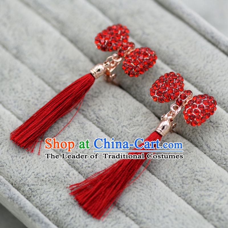 Chinese Ancient Style Accessories, Earrings, Hanfu Xiuhe Suit Wedding Bride Crystal Earrings for Women