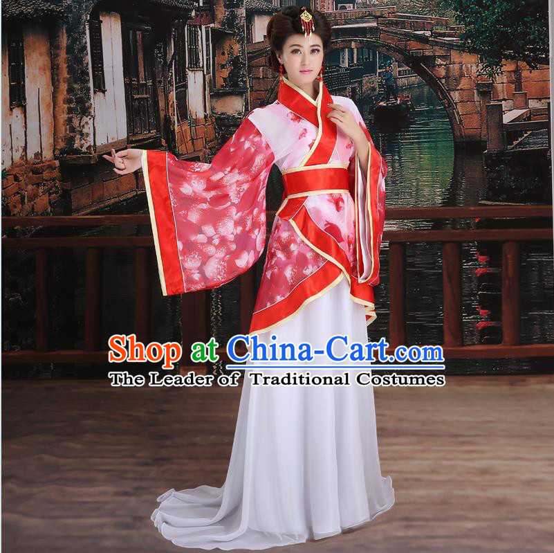 Ancient Chinese Palace Empress Costumes Complete Set, Han Dynasty Ancient Palace Wedding Princess Clothing, Hanfu Dress Suits For Women