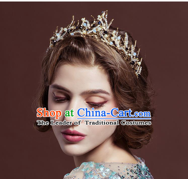 Traditional Jewelry Accessories, Princess Bride Royal Crown, Wedding Hair Accessories, Baroco Style Crystal Headwear for Women