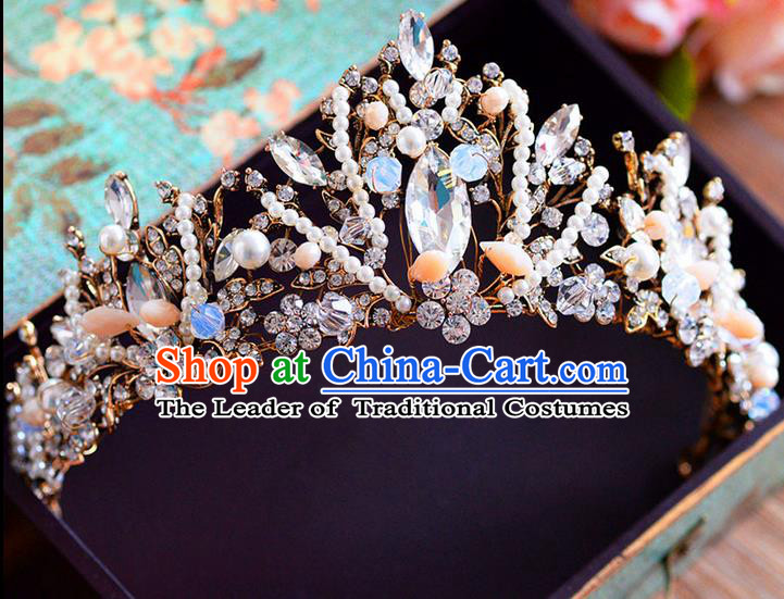 Traditional Jewelry Accessories, Princess Bride Royal Crown, Wedding Hair Accessories, Baroco Style Crystal Headwear for Women