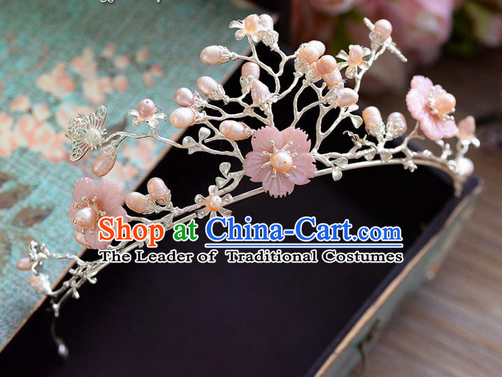 Traditional Jewelry Accessories, Palace Princess Bride Royal Crown, Wedding Hair Accessories, Baroco Style Flowers Headwear for Women