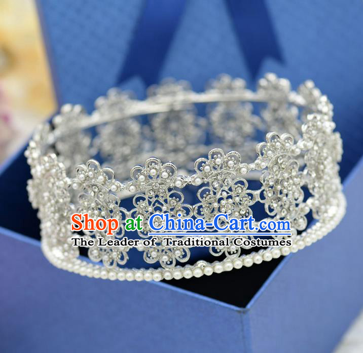 Traditional Jewelry Accessories, Palace Princess Bride Royal Crown, Engagement Royal Crown, Wedding Hair Accessories, Baroco Style Crystal Headwear for Women