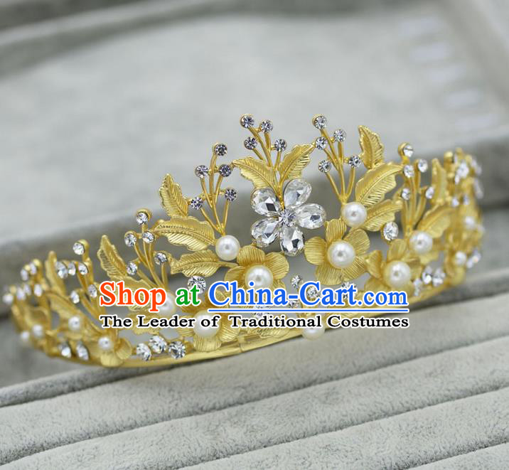 Traditional Jewelry Accessories, Palace Princess Bride Royal Crown, Engagement Royal Crown, Wedding Hair Accessories, Baroco Style Pearl Headwear for Women