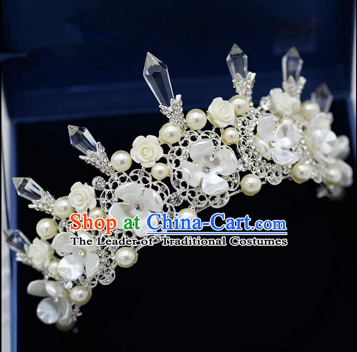 Traditional Jewelry Accessories, Palace Princess Bride Royal Crown, Engagement Royal Crown, Wedding Hair Accessories, Baroco Style Crystal Pearl Headwear for Women