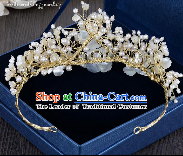 Traditional Jewelry Accessories, Palace Princess Bride Royal Crown, Engagement Royal Crown, Wedding Hair Accessories, Baroco Style Crystal Pearl Headwear for Women