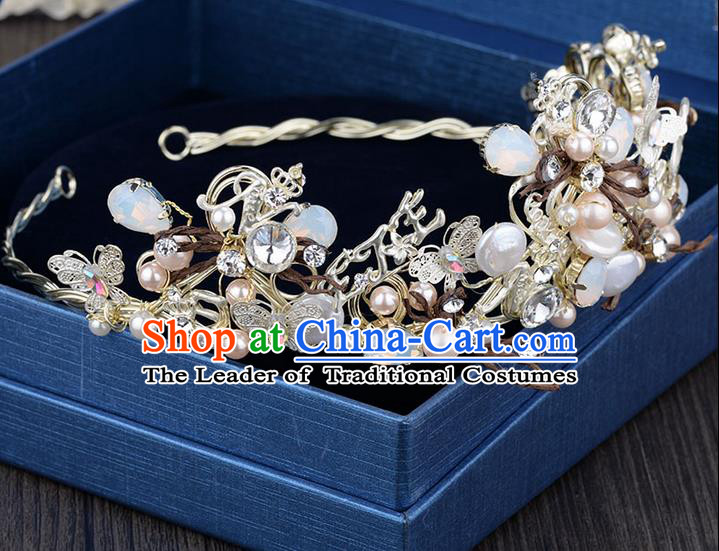 Traditional Jewelry Accessories, Palace Princess Bride Royal Crown, Imperial Royal Crown, Wedding Hair Accessories, Baroco Style Crystal Headwear for Women