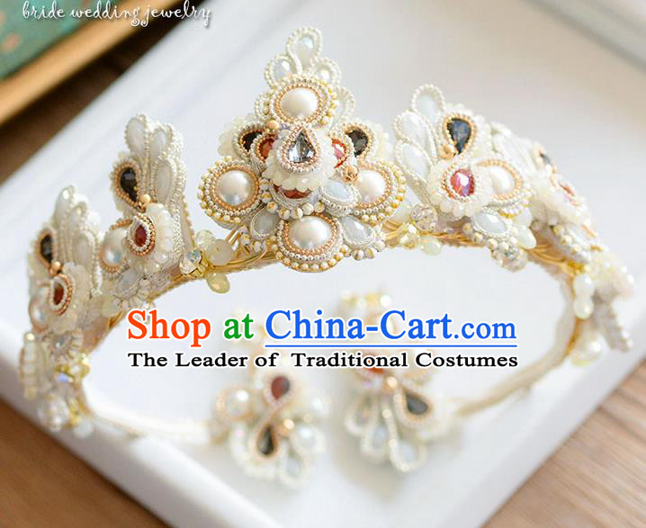 Traditional Jewelry Accessories, Palace Princess Bride Royal Crown, Imperial Royal Crown, Wedding Hair Accessories, Baroco Style Crystal Headwear for Women