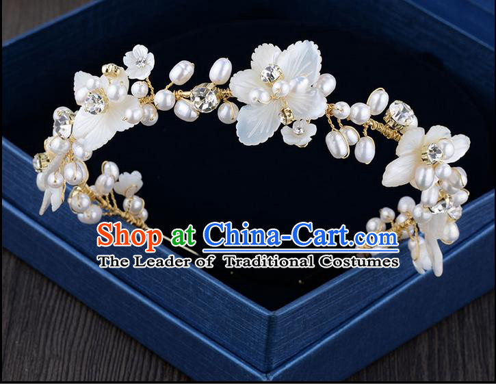 Traditional Jewelry Accessories, Princess Hair Accessories, Bride Wedding Hair Accessories, Baroco Style Pearl Headwear for Women