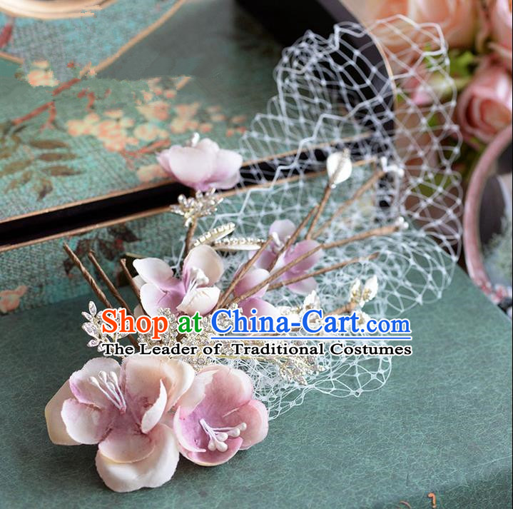 Traditional Jewelry Accessories, Princess Hair Accessories, Bride Wedding Hair Accessories, Headwear, Baroco Style Flowers Hair Claw for Women