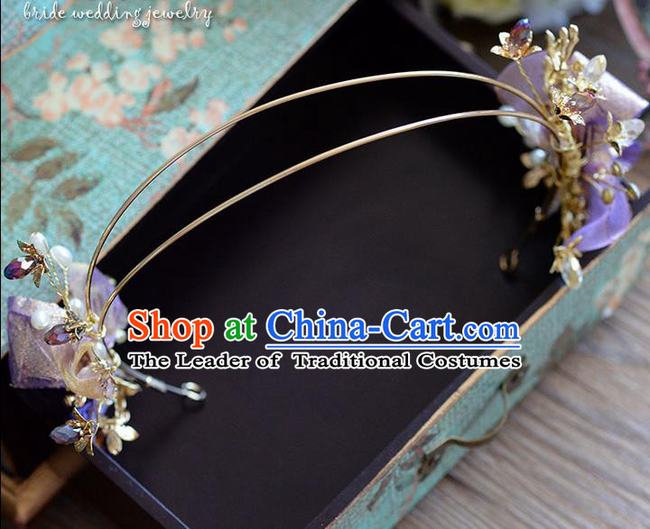 Traditional Jewelry Accessories, Princess Hair Accessories, Bride Wedding Hair Accessories, Headwear, Baroco Style Crystal Hair Claw for Women