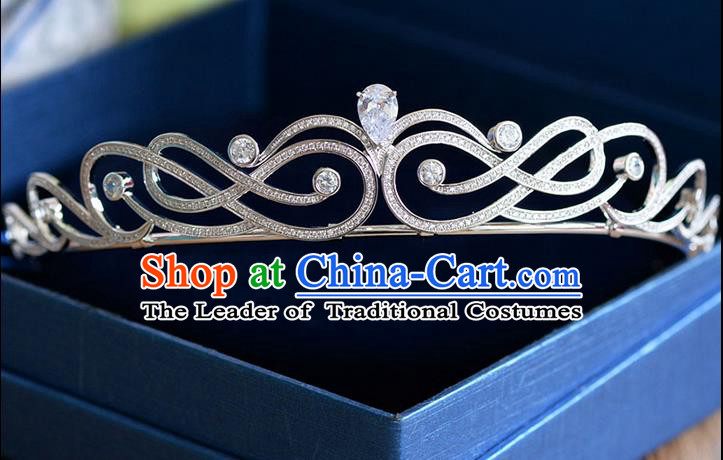 Traditional Jewelry Accessories, Palace Princess Bride Royal Crown, Engagement Royal Crown, Wedding Hair Accessories, Baroco Style Crystal Zircon Headwear for Women