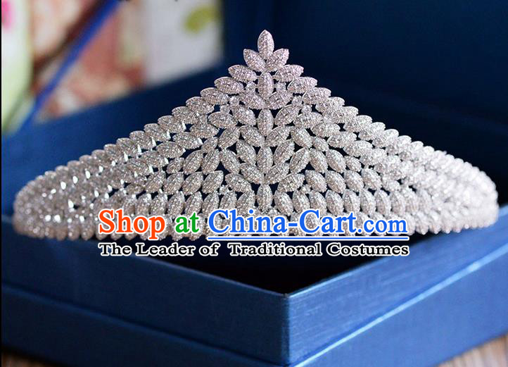 Traditional Jewelry Accessories, Palace Princess Bride Royal Crown, Engagement Royal Crown, Wedding Hair Accessories, Baroco Style Crystal Zircon Headwear for Women