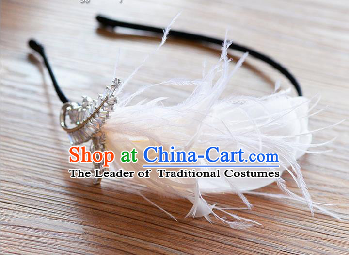 Traditional Jewelry Accessories, Princess Wedding Hair Accessories, Bride Wedding Hair Accessories, Headband, Baroco Style Handmade Feather Hair Claw for Women