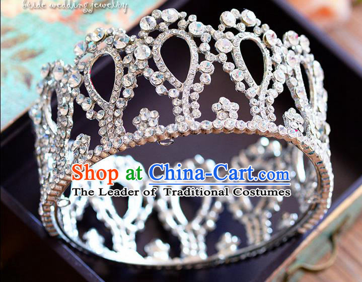 Traditional Jewelry Accessories, Palace Queen Bride Royal Crown, Engagement Retro Royal Crown, Wedding Hair Accessories, Baroco Style Crystal Headwear for Women